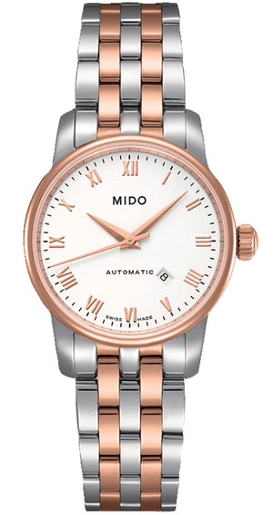 Buy Shop Mido Baroncelli III Automatic White Dial Two Tone Steel Strap Watch For Women - M7600.9.N6.1 USA Online