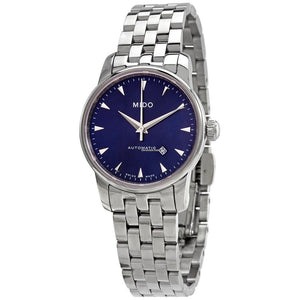 Buy Shop Mido Baroncelli II Automatic Blue Dial Silver Steel Strap Watch For Men - M8600.4.15.1 USA Online