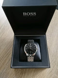 Buy Shop Hugo Boss Officer Black Dial Silver Steel Strap Watch for Men - 1513614 USA Online