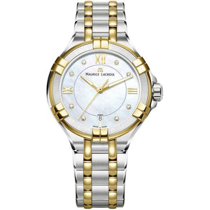 Buy Shop Maurice Lacroix Aikon Mother of Pearl Dial Two Tone Steel Strap Watch for Women - A11006-PVY13-171-1 USA Online