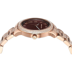 Buy Shop Michael Kors Tibby Multifunction Crystals Maroon Dial Rose Gold Steel Strap Watch for Women - MK4685 USA Online