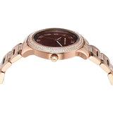 Michael Kors Tibby Multifunction Crystals Maroon Dial Rose Gold Steel Strap Watch for Women - MK4685