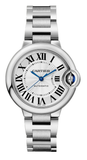 Buy Shop Cartier Ballon Bleu De Cartier Silver Dial Silver Steel Strap Watch for Women - WSBB0044 USA Online