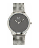 Buy Shop Calvin Klein Minimal Grey Dial Silver Mesh Bracelet Watch for Women - K3M2212X USA Online