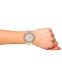 Buy Shop Guess Dazzler Diamonds Silver Dial Rose Gold Steel Strap Watch for Women - W0335L3 USA Online