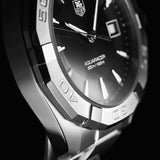 Buy Shop Tag Heuer Aquaracer Quartz Black Dial Silver Steel Strap Watch for Men - WAY1110.BA0928 USA Online