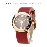 Buy Shop Marc Jacobs Amy Red Dial Burgundy Leather Strap Watch for Women - MBM1152 USA Online