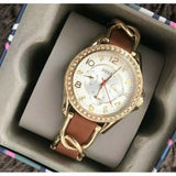Buy Shop Fossil Riley Multifunction White Dial Orange Leather Strap Watch for Women - ES3723 USA Online