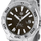 Buy Shop Tag Heuer Aquaracer Calibre 5 Automatic Sunray Brown Dial Silver Steel Strap Watch for Men - WAY2018.BA0927 USA Online