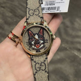 Buy Shop Gucci G-Timeless Brown Dial Brown Leather Strap Unisex Watch - YA1264057 USA Online