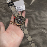 Buy Shop Gucci G-Timeless Brown Dial Brown Leather Strap Unisex Watch - YA1264057 USA Online