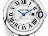 Buy Shop Cartier Ballon Bleu De Cartier Silver Dial Black Leather Strap Watch for Women - WSBB0030 USA Online