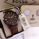 Buy Shop Fossil Townsman Chronograph Black Dial Brown Leather Strap Watch for Men - FS5437 USA Online