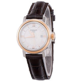 Buy Shop Tissot Bridgeport Lady White Dial Brown Leather Strap Watch For Women - T097.010.26.118.00 USA Online