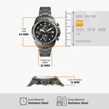 Buy Shop Fossil Bronson Chronograph Black Dial Grey Steel Strap Watch for Men - FS5852 USA Online