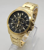 Buy Shop Michael Kors Greyson Chronograph Black Dial Gold Steel Strap Watch For Men - MK9108 USA Online
