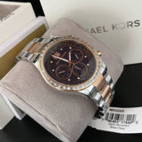 Buy Shop Michael Kors Brinkley Blue Dial Two Tone Steel Strap Watch for Women - MK6205 USA Online