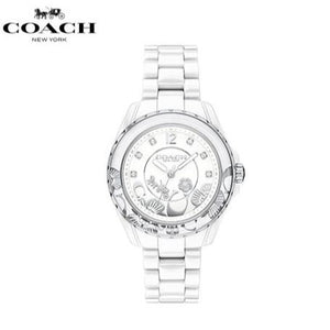 Buy Shop Coach Preston White Dial White Steel Strap Watch for Women - 14503464 USA Online