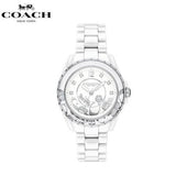 Coach Preston White Dial White Steel Strap Watch for Women - 14503464