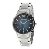 Buy Shop Emporio Armani Renato Blue Dial Silver Steel Strap Watch For Men - AR2472 USA Online