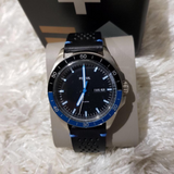 Buy Shop Fossil Sport 54 Day Date Black Dial Black Leather Strap Watch for Men - FS5321 USA Online