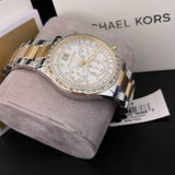 Buy Shop Michael Kors Brinkley Chronograph Silver Dial Two Tone Steel Strap Watch for Women - MK6188 USA Online