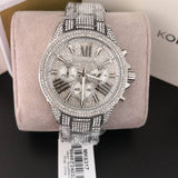 Buy Shop Michael Kors Wren Chronograph Crystals Silver Dial Silver Steel Strap Watch For Women - MK6317 USA Online