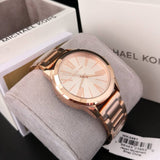 Buy Shop Michael Kors Hartman Rose Gold Dial Rose Gold Steel Strap Watch For Women - MK3491 USA Online