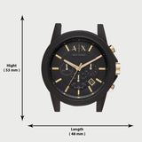 Buy Shop Armani Exchange Outerbanks Chronograph Black Dial Black Steel Strap Watch For Men - AX7105 USA Online