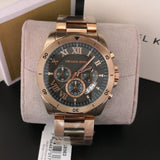 Buy Shop Michael Kors Brecken Chronograph Analog Black Dial Rose Gold Steel Strap Watch For Women - MK8563 USA Online
