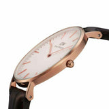 Buy Shop Daniel Wellington Classic York White Dial Brown Leather Strap Watch For Women - DW00100038 USA Online