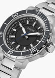Buy Shop Guess Track Black Dial Silver Steel Strap Watch for Men - GW0426G1 USA Online