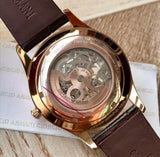 Buy Shop Emporio Armani Epoca White Skeletal Dial Black Leather Strap Watch For Men - AR2073 USA Online