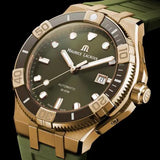 Maurice Lacroix Aikon Venturer Bronze Dial Green Rubber Strap Watch For Men - AI6058-BRZ01-630-1