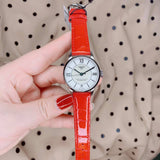 Buy Shop Tissot Chemin Des Tourelles Powermatic 80 Mother of Pearl White Dial Red Leather Strap Watch For Women - T099.207.16.118.00 USA Online