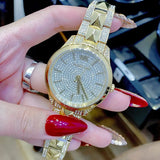 Buy Shop Michael Kors Runway Mercer Crystals Silver Dial Gold Steel Strap Watch For Women - MK6715 USA Online