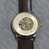 Buy Shop Fossil Neutra Automatic Skeleton White Dial Brown Leather Strap Watch for Men - ME3184 USA Online