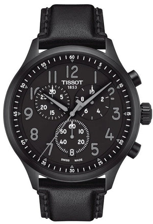 Buy Shop Tissot Chrono XL Vintage Black Dial Black Leather Strap Watch For Men - T116.617.36.052.00 USA Online