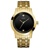 Buy Shop Guess Classic Diamonds Black Dial Gold Steel Strap Watch for Men - W0416G2 USA Online