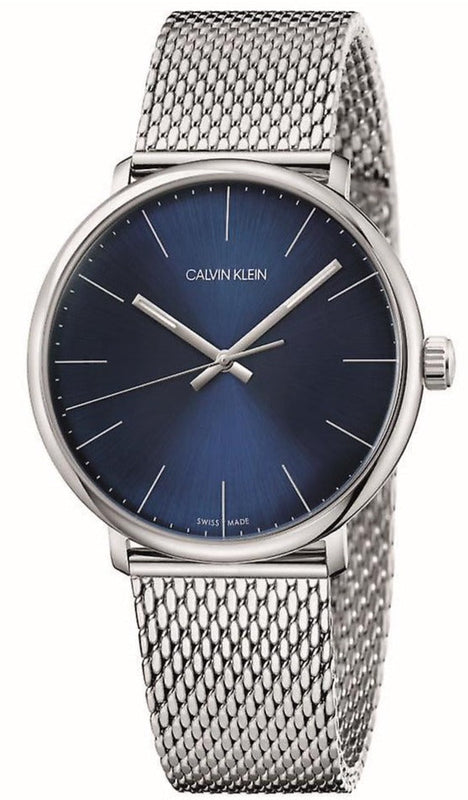 Buy Shop Calvin Klein High Noon Quartz Blue Dial Silver Mesh Bracelet Watch for Men - K8M2112N USA Online