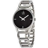 Buy Shop Calvin Klein Stately Black Dial Silver Steel Strap Watch for Women - K3G2312S USA Online