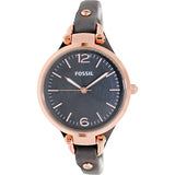Buy Shop Fossil Georgia Smoke Grey Dial Grey Leather Strap Watch for Women - ES3077 USA Online