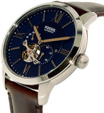 Buy Shop Fossil Townsman Automatic Blue Dial Brown Leather Strap Watch for Men - ME3110 USA Online