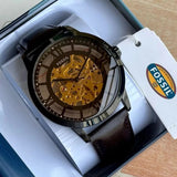 Buy Shop Fossil Townsman Automatic Skeleton Brown Dial Brown Leather Strap Watch for Men - ME3098 USA Online