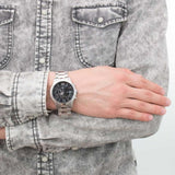 Buy Shop Guess Atlas Chronograph Black Dial Silver Steel Strap Watch For Men - W0668G3 USA Online