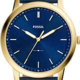 Buy Shop Fossil The Minimalist 3H Analog Blue Dial Blue Leather Strap Watch for Men - FS5789 USA Online