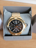 Buy Shop Guess Surge Chronograph Black Dial Gold Steel Strap Watch for Men - W1258G2 USA Online