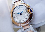 Buy Shop Cartier Ballon Bleu De Cartier Diamonds Silver Dial Two Tone Steel Strap Watch for Women - W3BB0026 USA Online