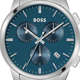 Buy Shop Hugo Boss Dapper Chronograph Blue Dial Silver Steel Strap Watch For Men - 1513927 USA Online