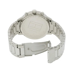 Buy Shop Tommy Hilfiger Hudson Chronograph White Dial Silver Steel Strap Watch For Men - 1791227 USA Online